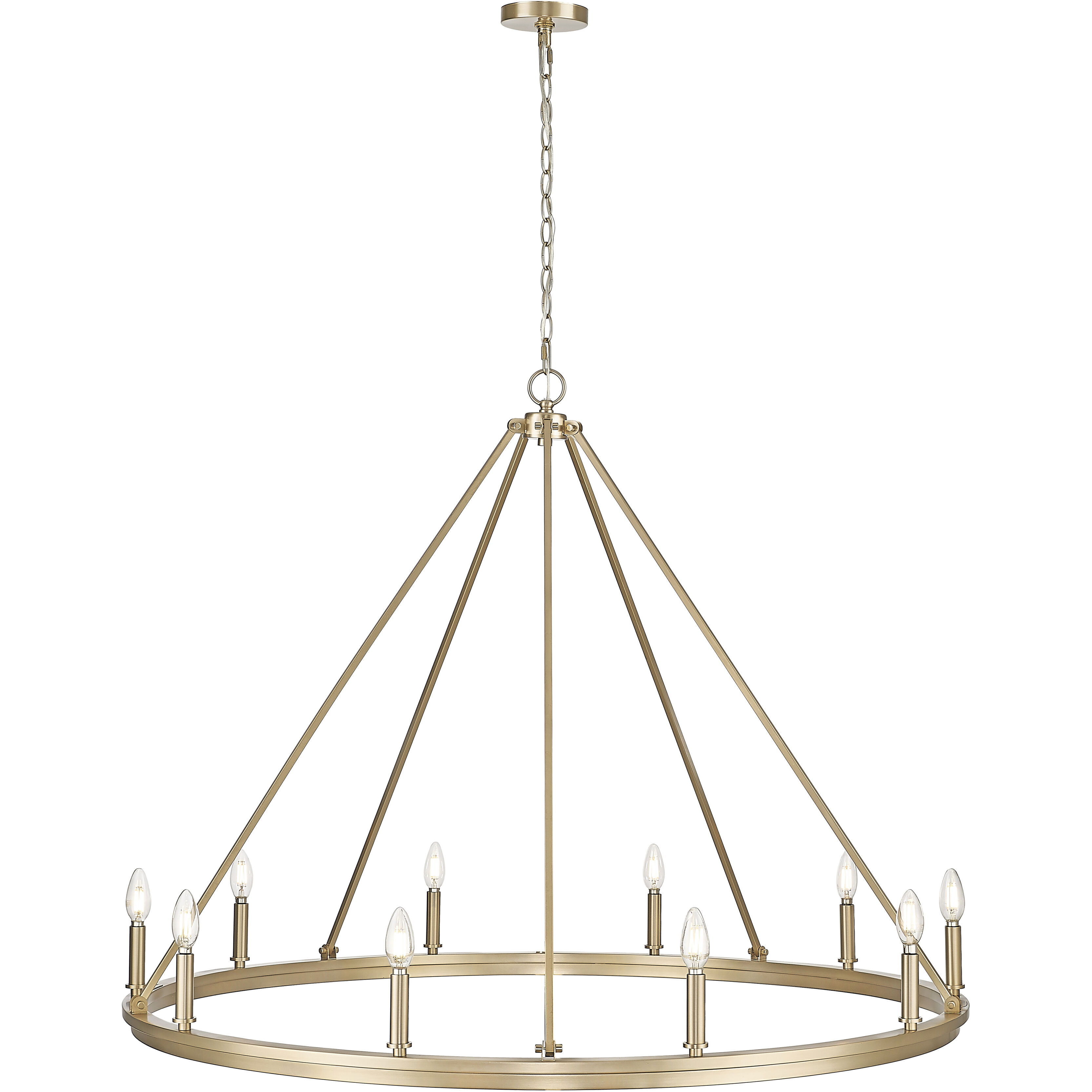 Carruth 10 Light 45 inch Modern Gold Chandelier Ceiling Light